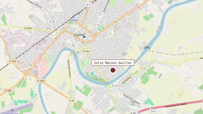 Carte situant Jolie Maison Gaillac à 1 km au sud-est de Gaillac