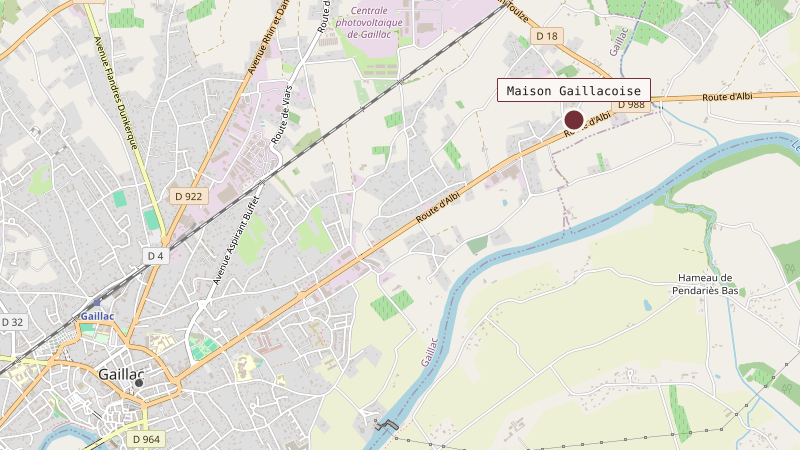 Carte situant Maison Gaillacoise à 4 km au nord-est de Gaillac